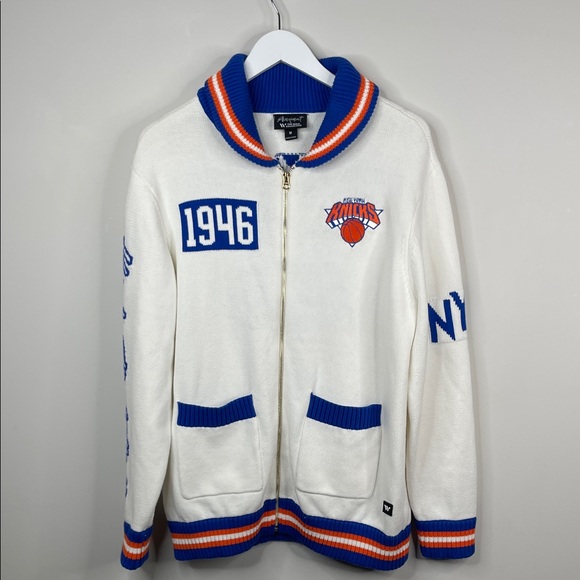 FP Movement X the Wild Collective New York Knicks Varsity Sweater Size Medium - Picture 1 of 7